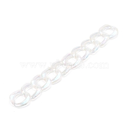 Handmade Transparent Acrylic Twisted Chains, Curb Chains, Clear, Links: 30x28x6mm, 39.37 inch(1m)/strand(AJEW-JB00935)