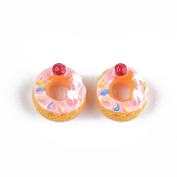 Resin Cabochons, Donut, Imitation Food, Pink, 14x8mm(CRES-T010-07B)