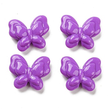 Opaque Acrylic Beads,  Butterfly, Dark Orchid, 17.5x20.5x6mm, Hole: 1.6mm, 410pcs/500g