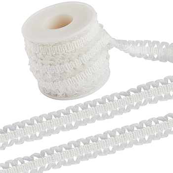 10 Yards Polyester Elastic Lace Trim for Jewelry Making, Garment Accessories, White, 3/4 inch(20mm)