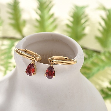 Dark Red 304 Stainless Steel Earrings