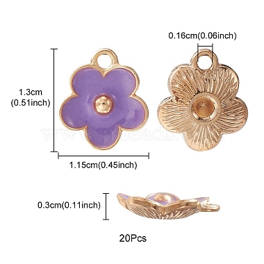 Light Gold Plated Alloy Enamel Pendants(ENAM-YW0002-20D)-5