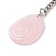 Natural Rose Quartz Teardrop with Spiral Pendant Keychain(KEYC-A031-02P-05)-4