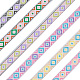 6 Bundles 6 Colors Ethnic Style Polyester Ribbon(OCOR-BC0005-10)-1