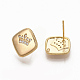 Brass Micro Pave Clear Cubic Zirconia Stud Earring Findings(ZIRC-Q021-071G-NF)-1