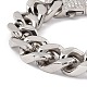 304 Bracelet à mailles gourmettes en acier inoxydable avec fermoir cadenas en strass cristal pour femme(BJEW-E107-01P-02)-2