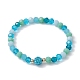 bracelets extensibles en perles rondes à facettes en verre(BJEW-JB10057-01)-1