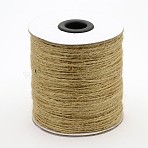 Jute Cord, Jute String, Jute Twine, 2-Ply, for Jewelry Making, Peru, 1mm, about 218.72 yards(200m)/roll, 4rolls/bag(OCOR-E005-01B)