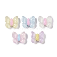 Resin Cabochons, with Glitter Powder, Mixed Shape, Butterfly, 11.5x12.5x4.5mm(RESI-H162-01F)