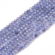 Natural Tanzanite Beads Strands, Faceted, Round, Grade A, 2mm, Hole: 0.4mm, about 182~183pcs/strand, 15.55 inch(39.5cm)(G-S361-2mm-008)