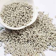 Baking Paint Glass Seed Beads, Peanut, Gainsboro, 2~2.5x4x2mm, Hole: 0.8mm, about 15000pcs/pound(SEED-A033-04R)