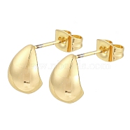 201 Stainless Steel Teardrop Stud Earrings, with 304 Stainless Steel Pin, Golden, 10x8mm(EJEW-I309-16G)