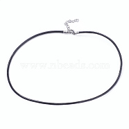 Polyester Cord Necklace Making, with 304 Stainless Steel Lobster Claw Clasps and Extender Chains, Stainless Steel Color, 18.5 inch(47cm), 3mm(NJEW-P227-01P-B)