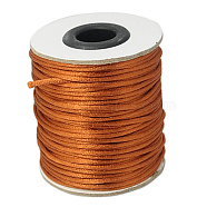 Nylon Rattail Satin Cord, Beading String, for Chinese Knotting, Jewelry Making, Chocolate, 2mm, about 50yards/roll(150 feet/roll)(X-NWIR-A003-30)