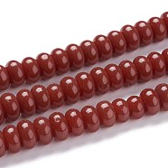 K9 Glass Beads Strands, K9 Glass, Imitation Jade Glass Beads, Rondelle, Brown, 8~8.5x4.5~5mm, Hole: 1.4mm, about 81pcs/Strand, 15 inch(GLAA-K039-A10)