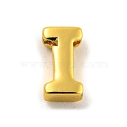 Brass Pendants, Real 18K Gold Plated, Letter I, 8x4.5x3mm, Hole: 1.2mm(KK-P263-13G-I)