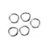 304 Stainless Steel Jump Rings, Open Jump Rings, Stainless Steel Color, 6x1mm, 18 Gauge, Inner Diameter: 4mm(STAS-D448-098P-6mm)