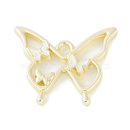 Rack Plating Alloy Enamel Pendants, Cadmium Free & Nickel Free & Lead Free, Butterfly Charm, Golden, 17x21x3mm, Hole: 1.8mm(PALLOY-F018-15G-02)