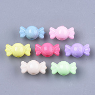 Opaque Solid Color Acrylic Beads, Candy, Mixed Color, 11x20.5x11.5mm, Hole: 2mm, about 470pcs/500g(MACR-T030-08)