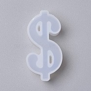 Silicone Molds, Resin Casting Molds, For UV Resin, Epoxy Resin Jewelry Making, Dollar Sign, White, 4.2x2.1x1.1cm(X-DIY-L023-16)