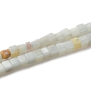 Natural Flower Amazonite Beads Strands, Cube, 2~2.5x2.5~3.5x2.5~3mm, Hole: 0.4mm, about 157~165pcs/strand, 14.96~15.75''(38~40cm)(G-B064-A21)