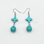 Turquoise Dangle Earrings for Women, Round(WG2299-8)