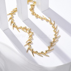 Rack Plating Brass Teardrop Link Chain Necklaces for Women, Cadmium Free & Lead Free, Long-Lasting Plated, Real 18K Gold Plated, 15.94 inch(40.5cm)(NJEW-C064-01G)