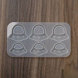 DIY Pendant Silicone Molds, Resin Casting Molds, White, Spaceship, 85x155x10mm, Inner Diameter: 29.5~41x40~45.5mm(SIMO-P011-03A)