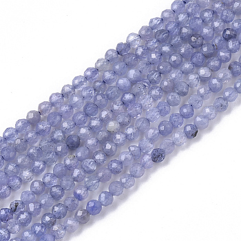 Natural Tanzanite Beads Strands, Faceted, Round, Grade A, 2mm, Hole: 0.4mm, about 182~183pcs/strand, 15.55 inch(39.5cm)