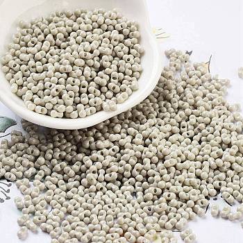 Baking Paint Glass Seed Beads, Peanut, Gainsboro, 2~2.5x4x2mm, Hole: 0.8mm, about 15000pcs/pound