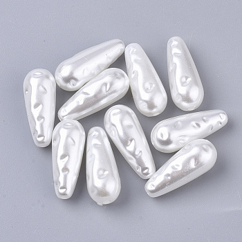 ABS Plastic Imitation Pearl Beads, Teardrop, Creamy White, 19.5x8mm, Hole: 1.4mm, about 880pcs/500g