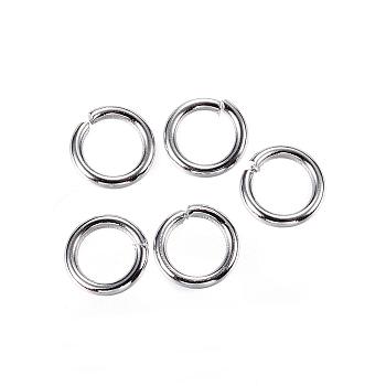 304 Stainless Steel Jump Rings, Open Jump Rings, Stainless Steel Color, 6x1mm, 18 Gauge, Inner Diameter: 4mm