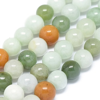Natural Jadeite Beads Strands, Round, 6mm, Hole: 1mm, about 67pcs/strand, 14.96 inch(38cm)