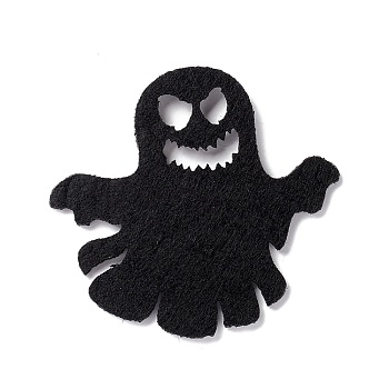 Wool Felt Ghost Party Decorations, Halloween Themed Display Decorations, for Decorative Tree, Banner, Garland, Black, 55x60x2mm