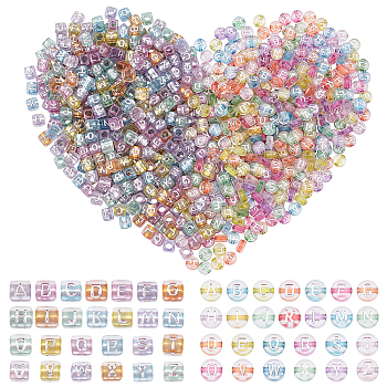 CHGCRAFT Transparent Acrylic Beads, Mixed Shapes, Silver Plated, Mixed Color, 200g/box