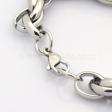 style Casual 304 ​​bracelets en acier inoxydable de la chaîne de liaison à double(X-STAS-O036-37P)-3