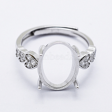 Rhodium Plated 925 Sterling Silver Finger Ring Components(STER-G027-04P)-2