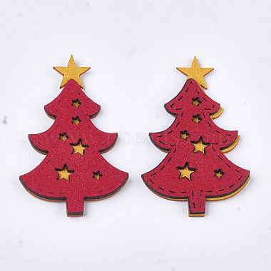 59mm Red Tree Suede Cabochons