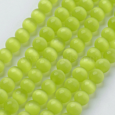 6mm YellowGreen Round Glass Beads
