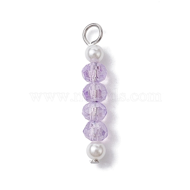 7 pcs 7 pendentifs en perles de verre et de perles rondes de couleur(PALLOY-JF02556)-3