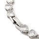 Clear Cubic Zirconia Heart Link Chain Bracelet(BJEW-E073-05P)-3