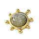 Ion Plating(IP) 304 Stainless Steel Pave Faceted Natural Labradorite Pendants(FIND-Z028-39E)-2