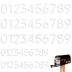 50Pcs 10 Styles Acrylic 3D Digital Number Plate, Self-Adhesive Number Doorplate, White, 69~71x22~46x2mm, 5pcs/style(AJEW-DL0001-11)