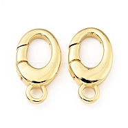 Brass Spring Gate Rings, Oval, Cadmium Free & Lead Free, Real 18K Gold Plated, 19.5x11x3.5mm, Hole: 3mm(KK-G416-42G)