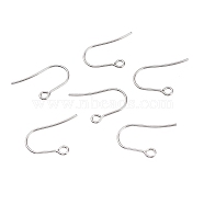 304 Stainless Steel Earring Hooks, Ear Wire, with Horizontal Loop, Stainless Steel Color, 12x19x0.8mm, Hole: 1.8mm, 20 Gauge, Pin: 0.8mm(STAS-F227-55-P)