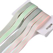 Polyester & Polycotton Ribbons Sets, for Bowknot Making, Gift Wrapping, Colorful, 5/8 inch(17mm), 5 styles, about 3.00 Yards(2.74m)/Style, 15 Yards/Set(SRIB-P022-01D-05)