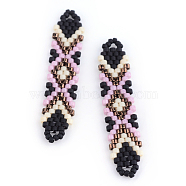 MIYUKI & TOHO Japanese Seed Beads, Handmade Links, Loom Pattern, Medium Purple, 41~41.5x9x2mm, Hole: 1mm(X-SEED-S011-SP-27)