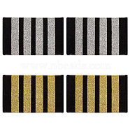 4 Pairs 2 Colors Stripe Pattern Polyester Epaulettes, Shoulder Badge, Mixed Color, 81x51x6mm, Inner Diameter: 35mm, 2 pairs/color(FIND-GA0003-48)