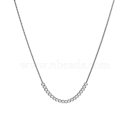 Stainless Steel Round Beaded Pendant Necklaces for Women, Stainless Steel Color, 16.54 inch(42cm)(QC8128-2)