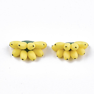 Handmade Polymer Clay Beads, No Hole, Banana, Yellow, 10x16.5x8mm(X-CLAY-S092-12)